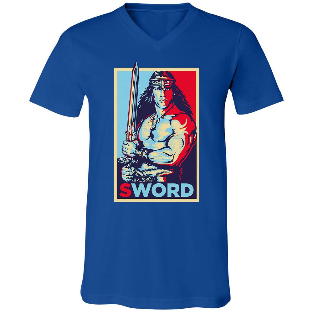 Unisex V-Neck T-Shirt - K8JV657Z - True Royal - 4