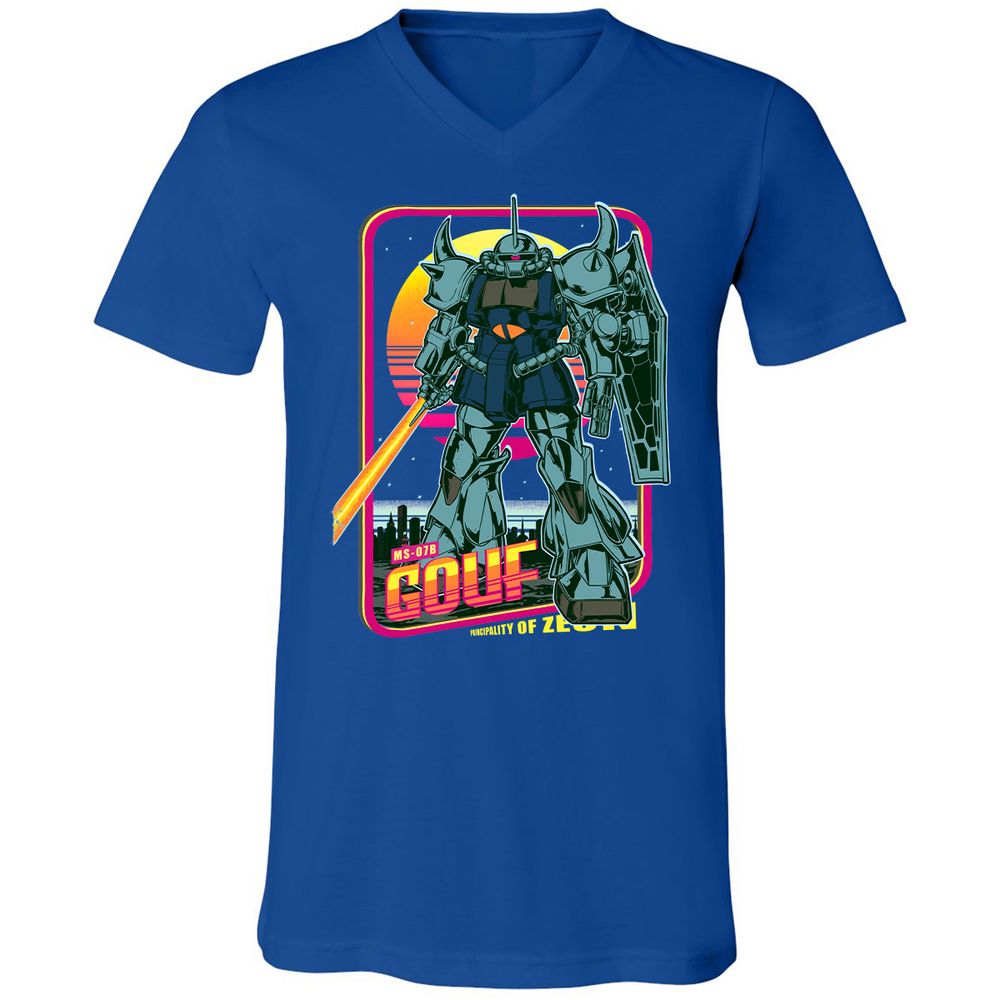Unisex V-Neck T-Shirt - KXQYF9RH - True Royal - 4