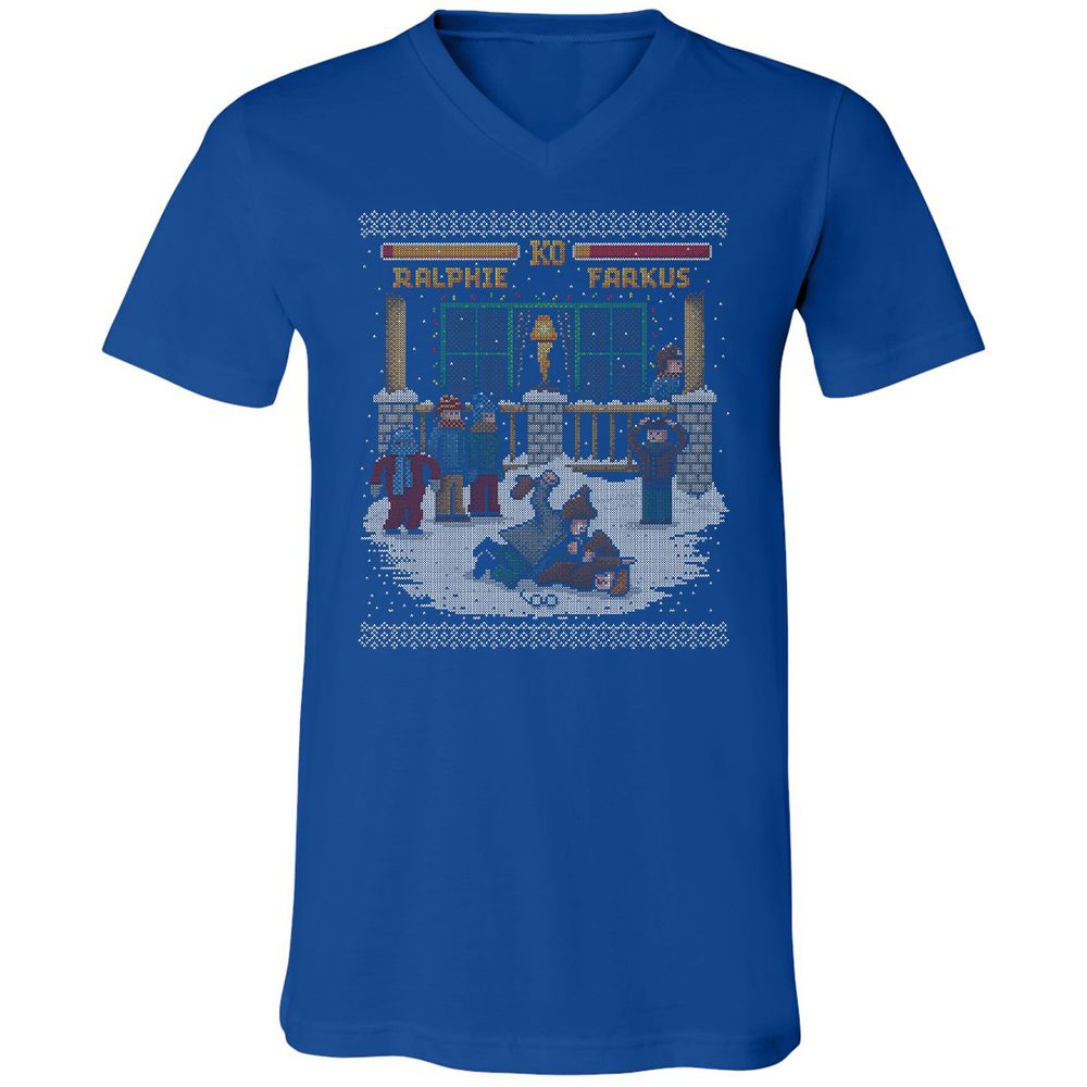 Unisex V-Neck T-Shirt - F73Y6UVA - True Royal - 4
