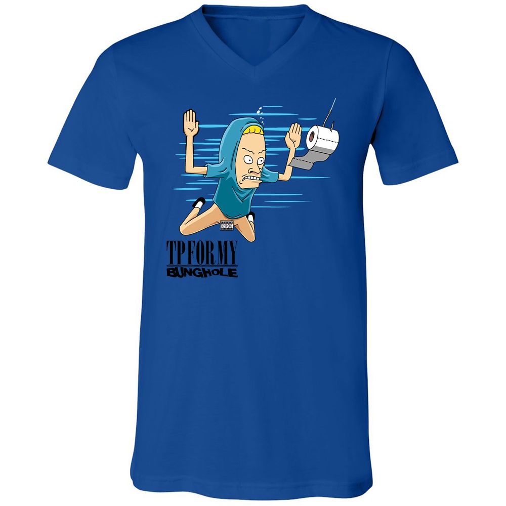 Unisex V-Neck T-Shirt - Q8L2NYLT - True Royal - 4