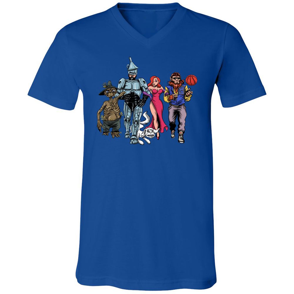 Unisex V-Neck T-Shirt - WKZJNMUW - True Royal - 4