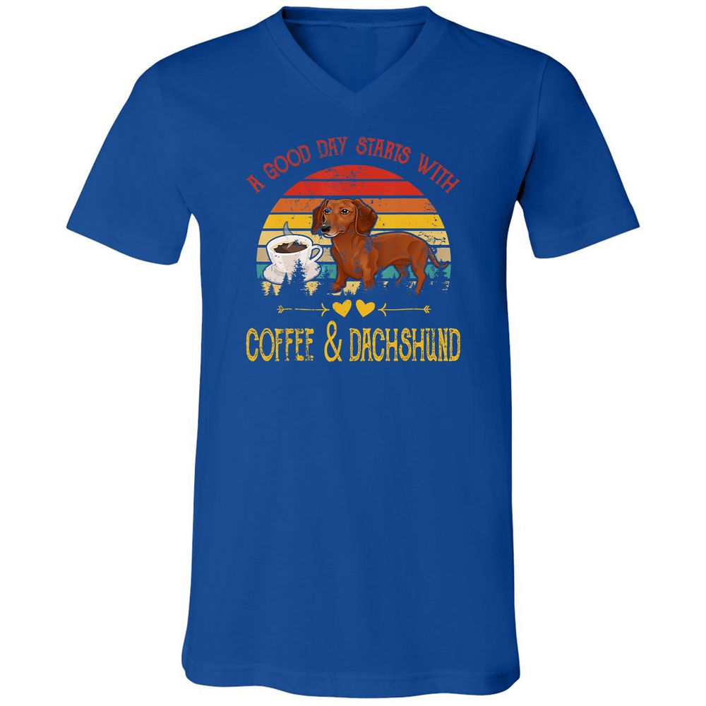 Unisex V-Neck T-Shirt - Y6U5B1AL - True Royal - 4