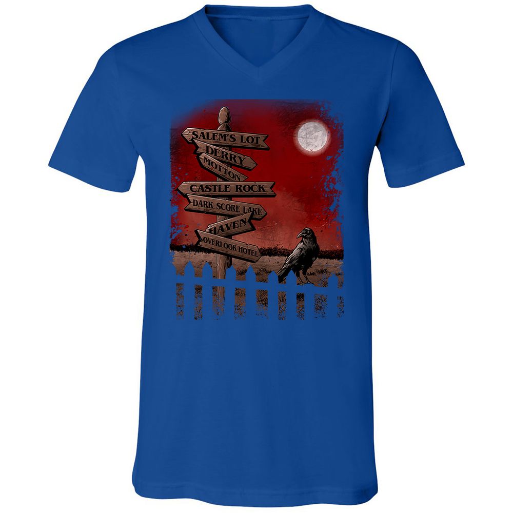 Unisex V-Neck T-Shirt - YWP7WBHF - True Royal - 4