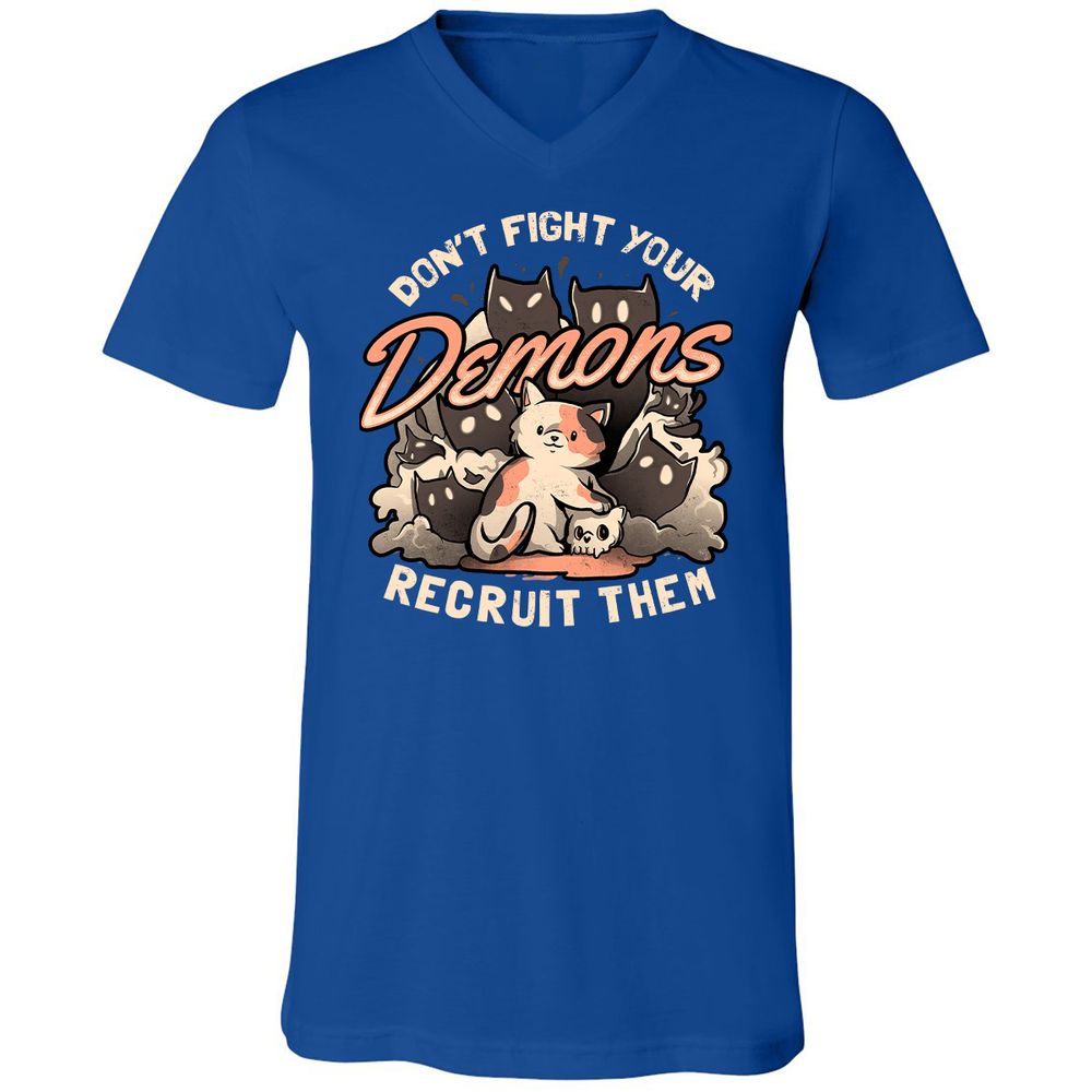 Unisex V-Neck T-Shirt - ZFXYENYW - True Royal - 4