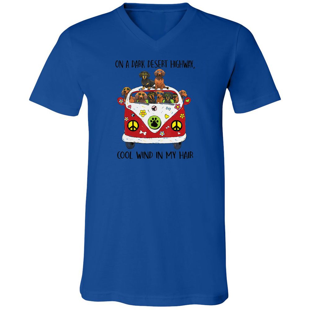 Unisex V-Neck T-Shirt - LYMCD3KC - True Royal - 4