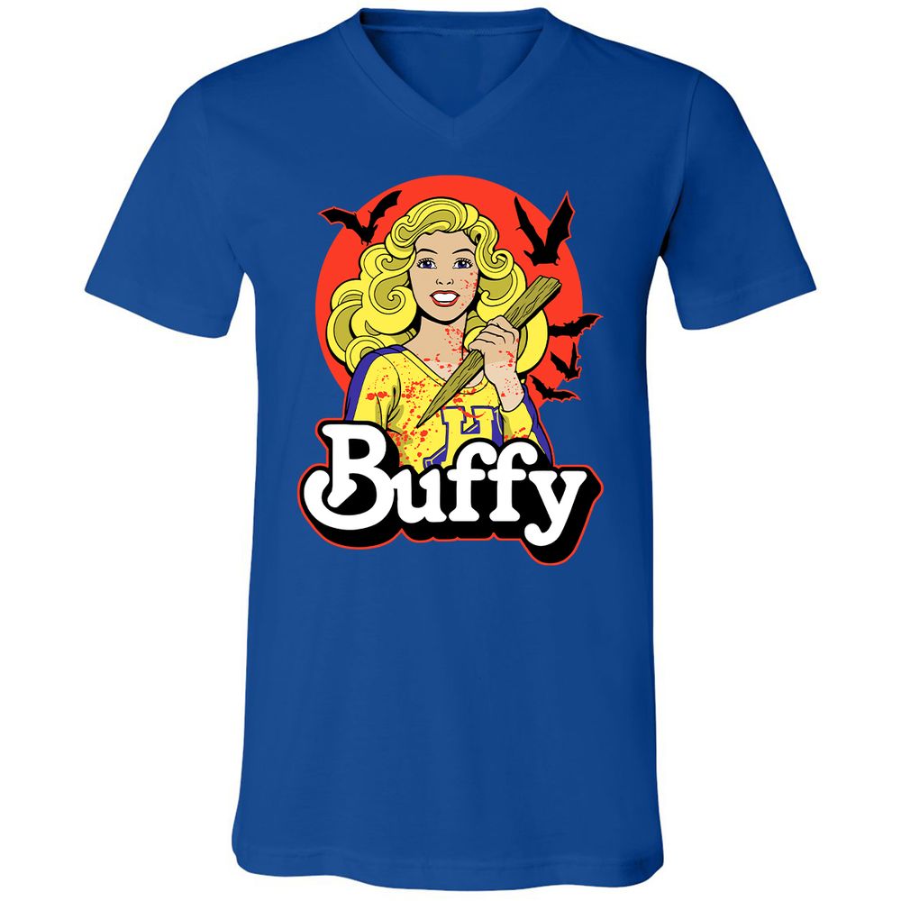 Unisex V-Neck T-Shirt - 5NQ9F77N - True Royal - 4