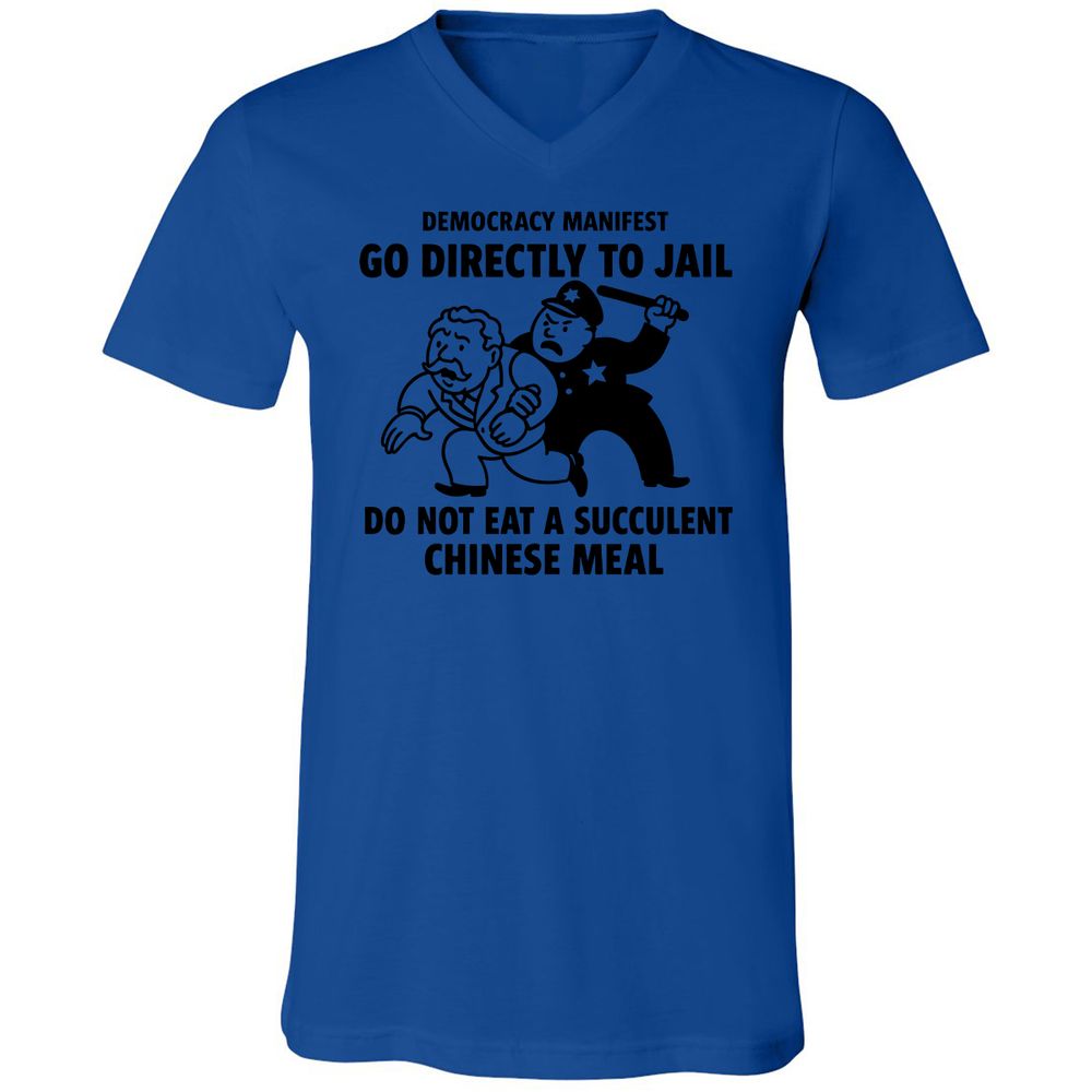 Unisex V-Neck T-Shirt - T5Y4XNMA - True Royal - 4