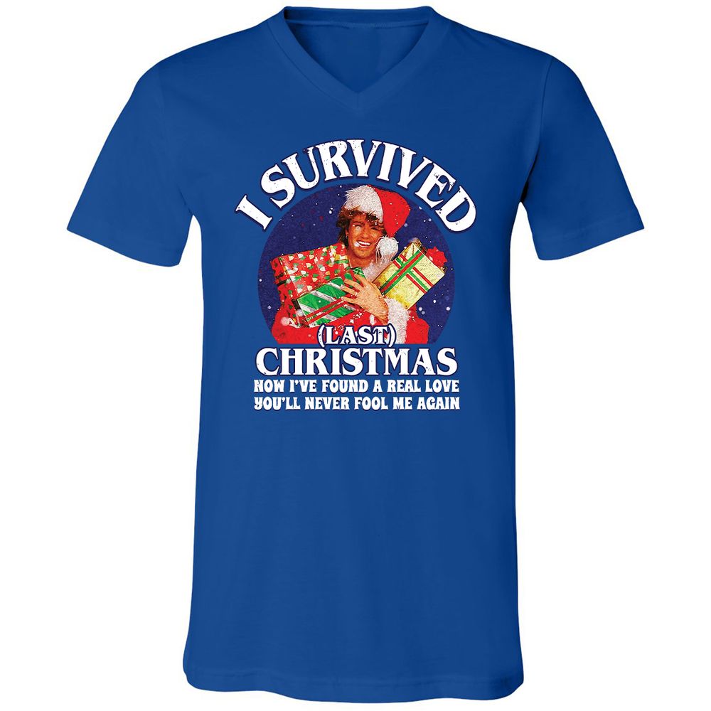 Unisex V-Neck T-Shirt - Q3HAJ973 - True Royal - 4
