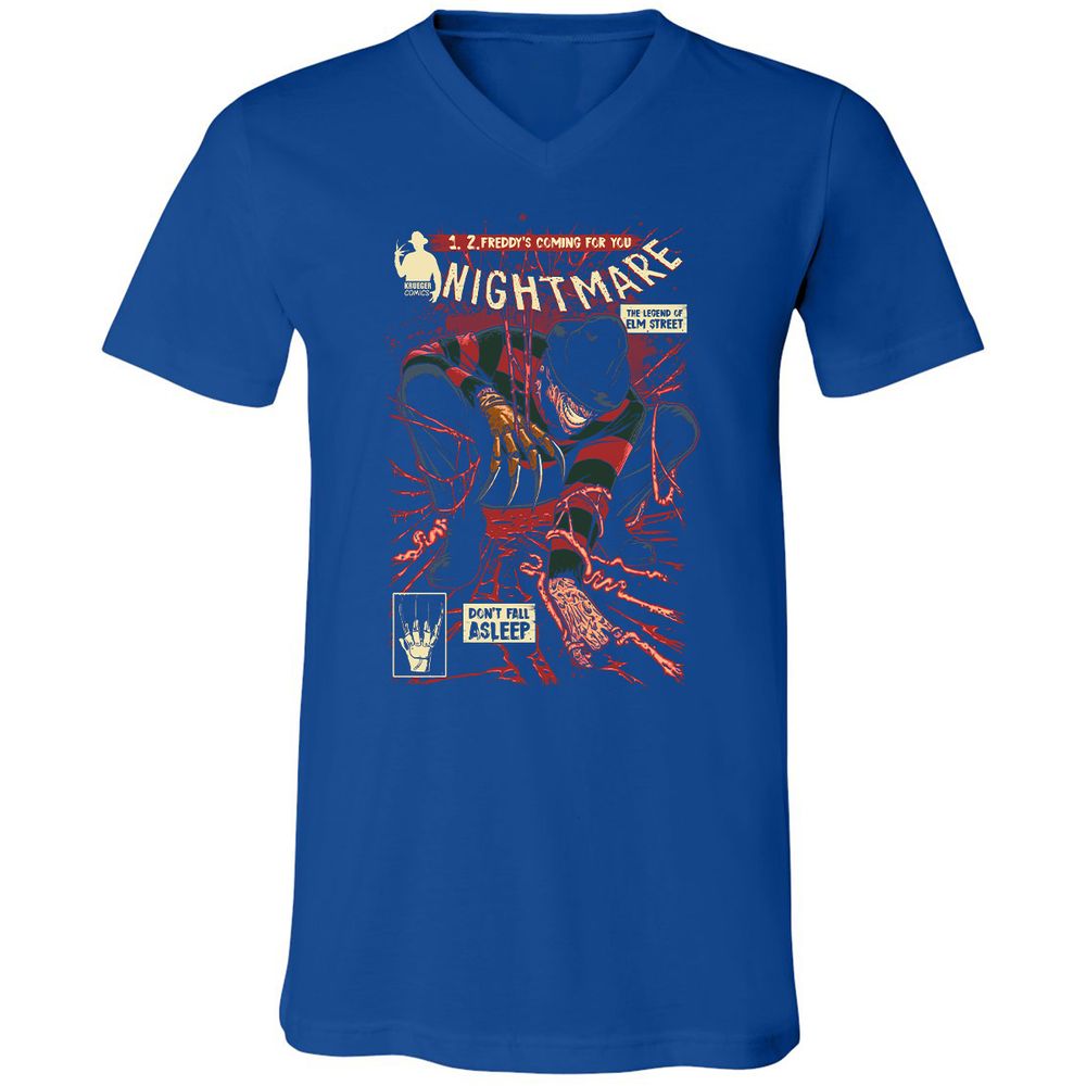Unisex V-Neck T-Shirt - QS47BQ7H - True Royal - 4