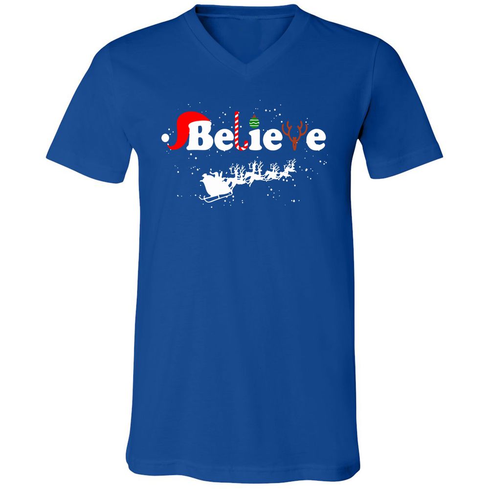 Unisex V-Neck T-Shirt - A1RGGHSU - True Royal - 4