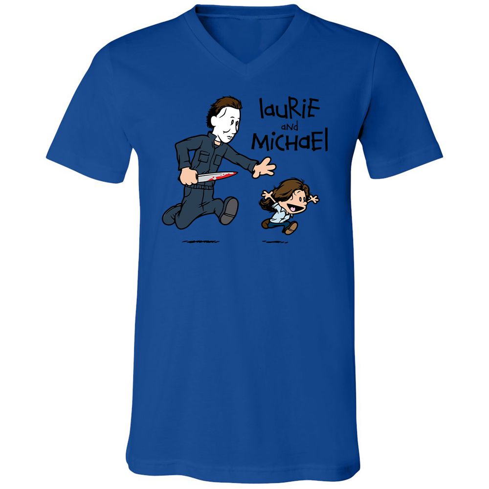 Unisex V-Neck T-Shirt - XHG1KLZC - True Royal - 4