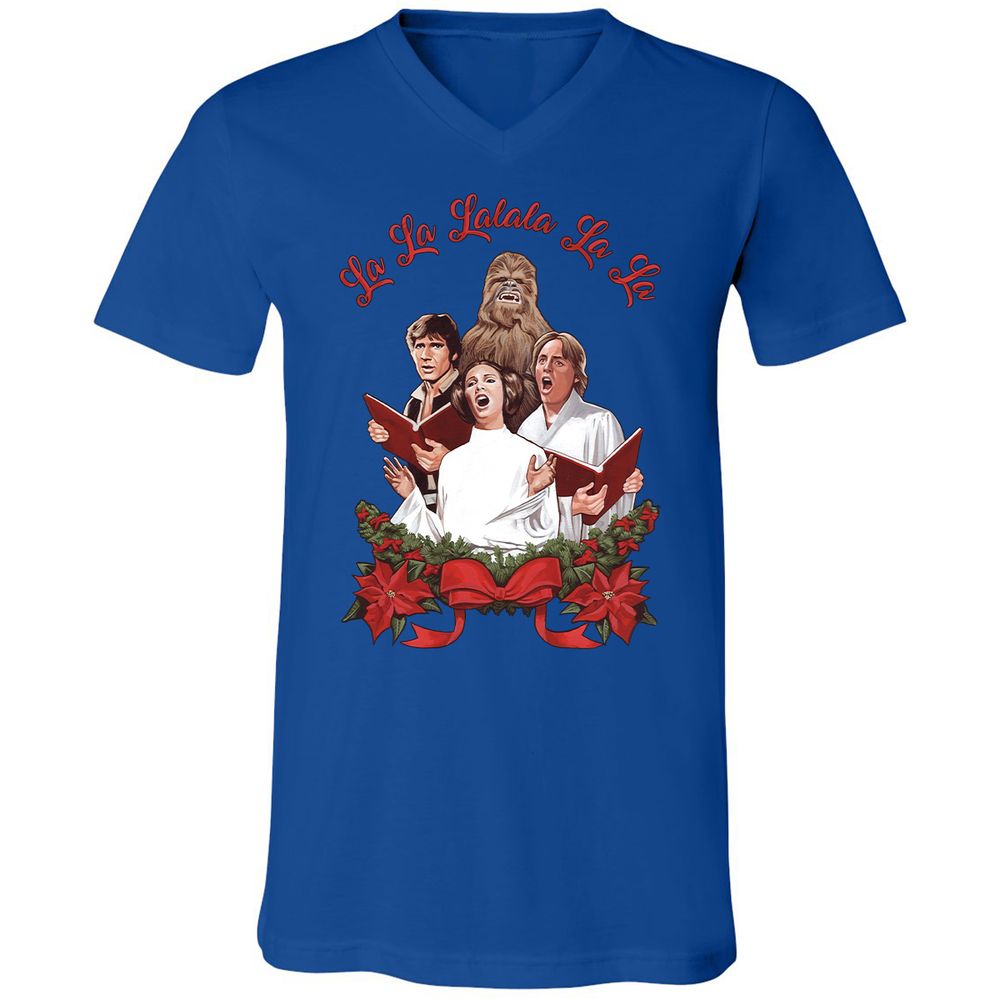 Unisex V-Neck T-Shirt - XASZMXJH - True Royal - 4