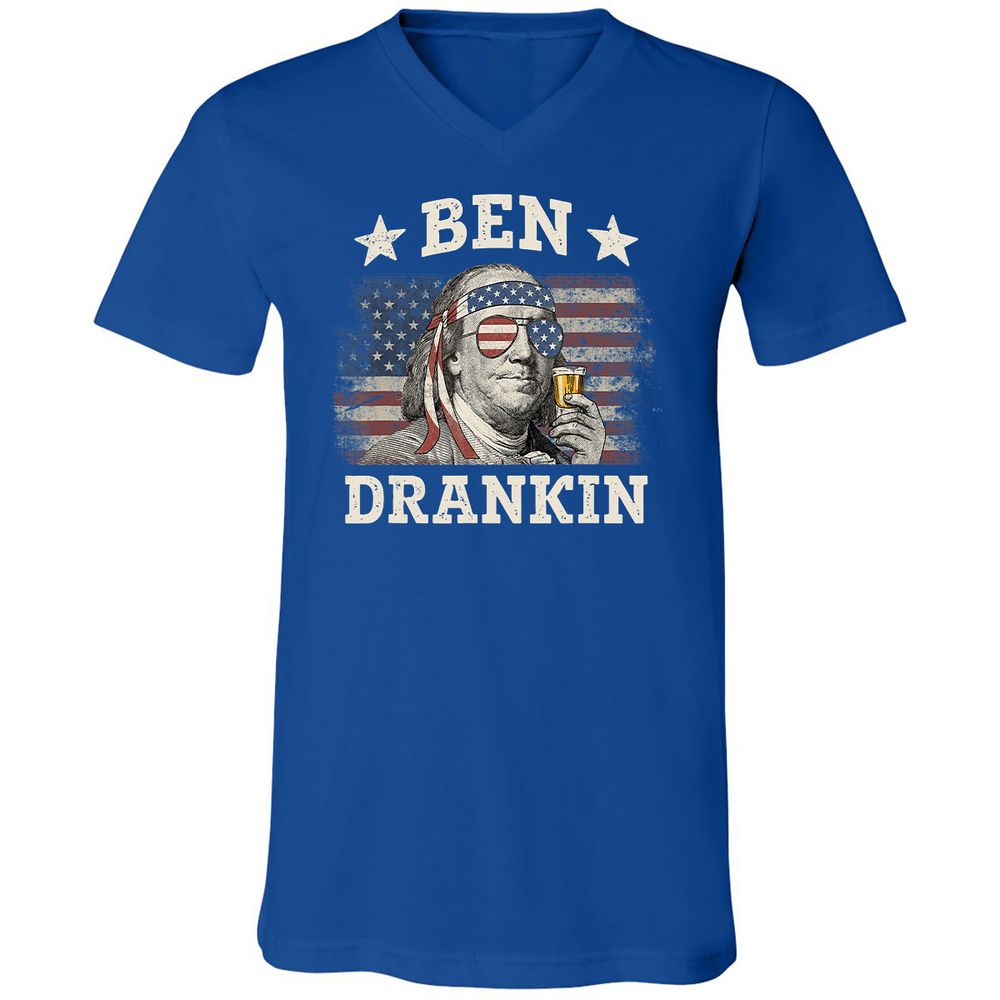 Unisex V-Neck T-Shirt - 915PASXD - True Royal - 4