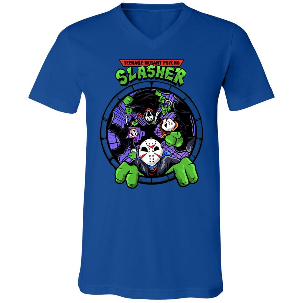 Unisex V-Neck T-Shirt - ZHM3PYRP - True Royal - 4