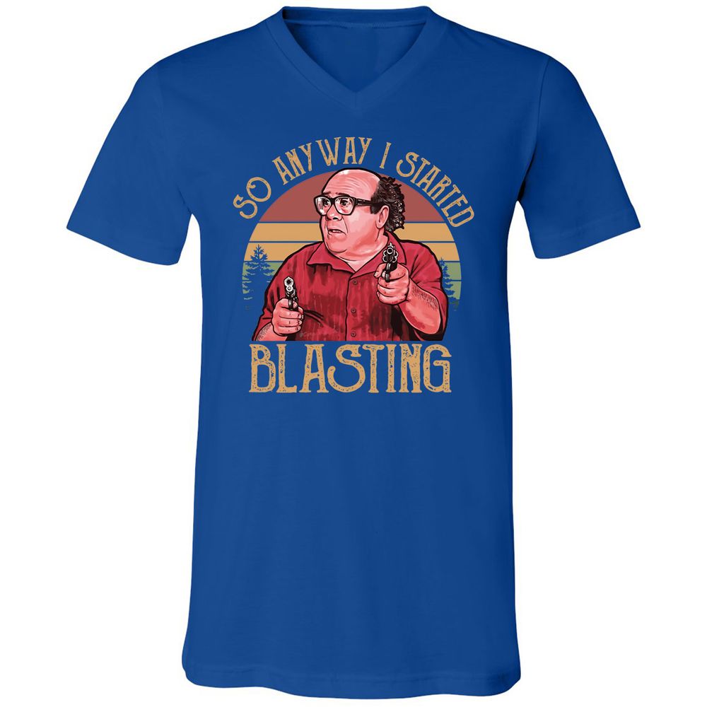 Unisex V-Neck T-Shirt - GW1T7WXJ - True Royal - 4