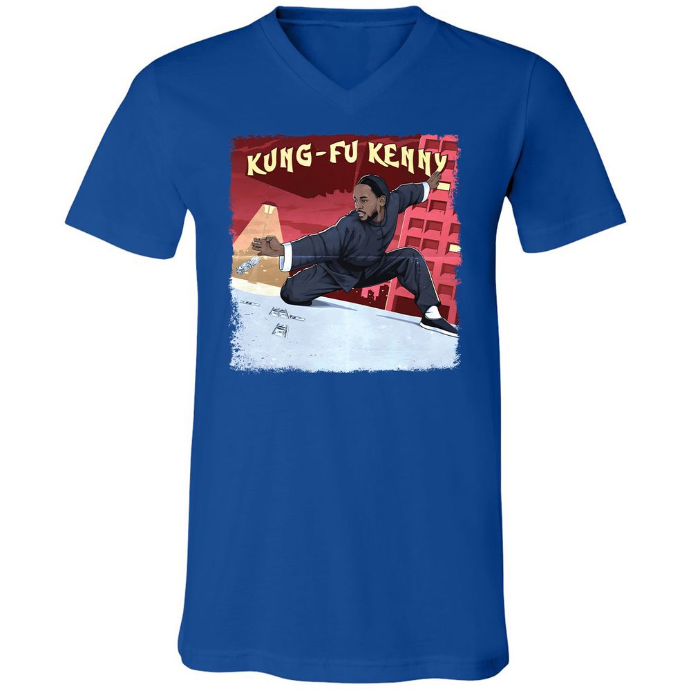 Unisex V-Neck T-Shirt - 7YE8R5FH - True Royal - 4