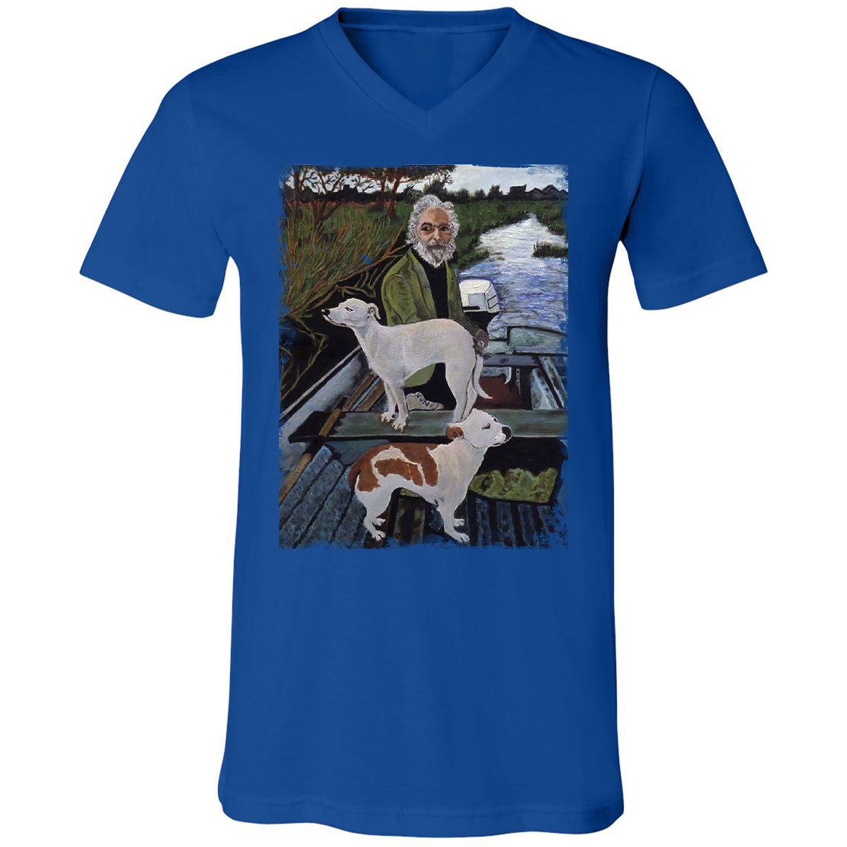 Unisex V-Neck T-Shirt - ZY8JYX1T - True Royal - 4