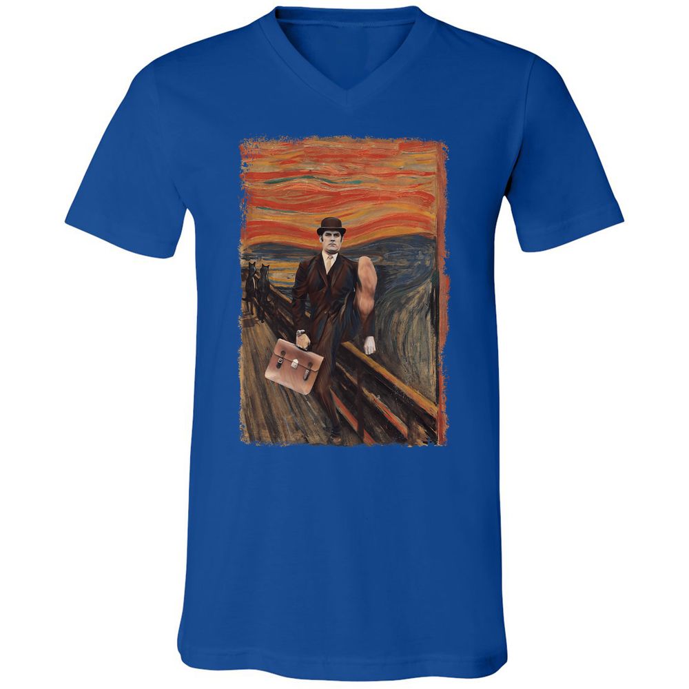 Unisex V-Neck T-Shirt - HGMBPL17 - True Royal - 4