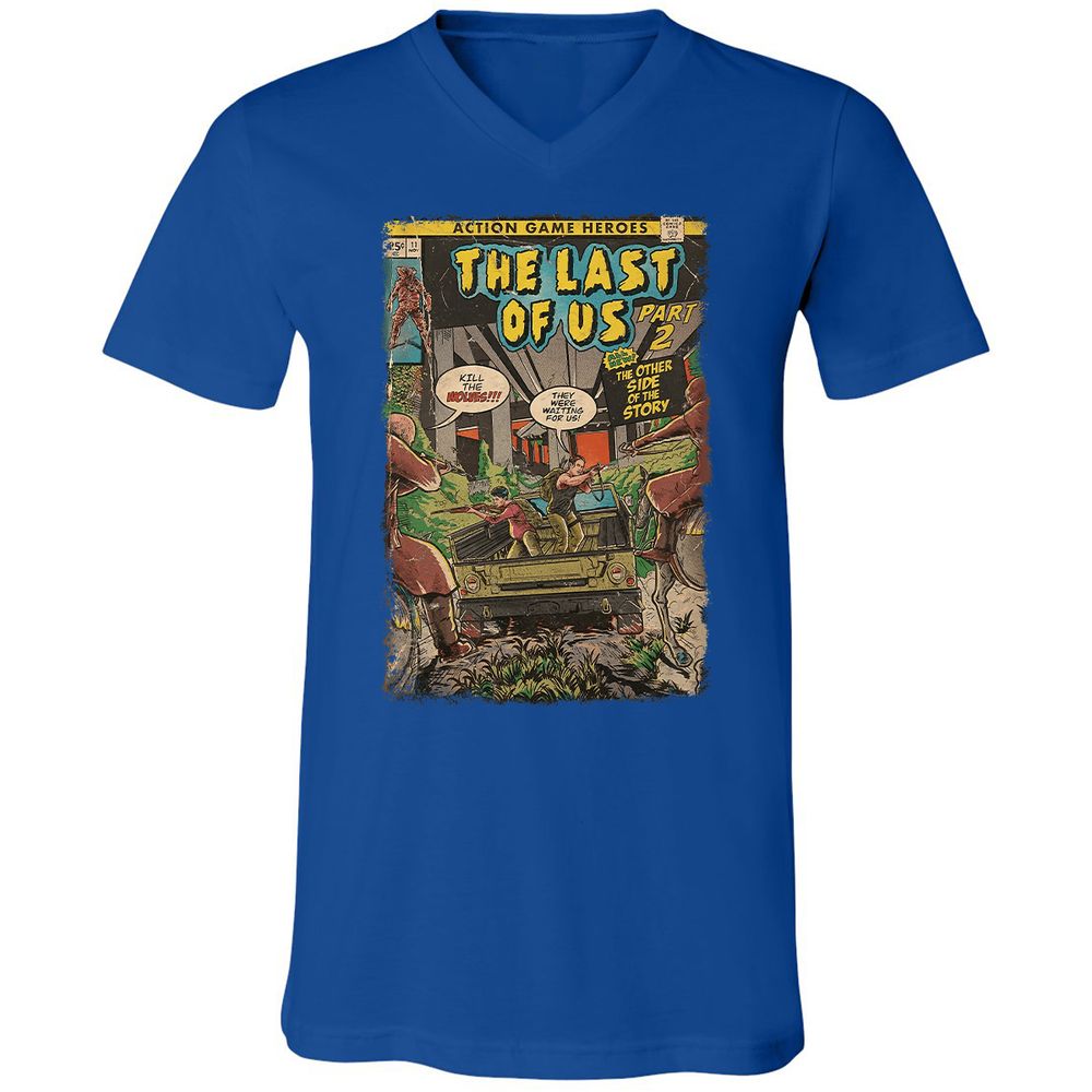 Unisex V-Neck T-Shirt - QBN8K7VB - True Royal - 4