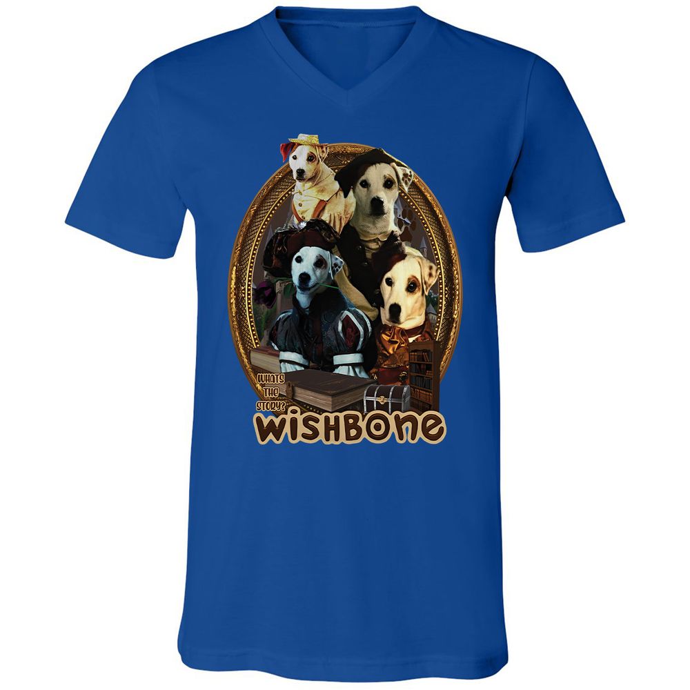 Unisex V-Neck T-Shirt - T66K7YGX - True Royal - 4