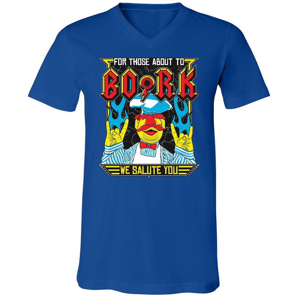 Unisex V-Neck T-Shirt - ZC5LX4QM - True Royal - 4