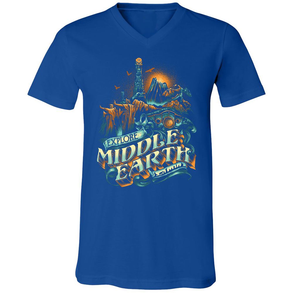 Unisex V-Neck T-Shirt - GPWNLLCR - True Royal - 4