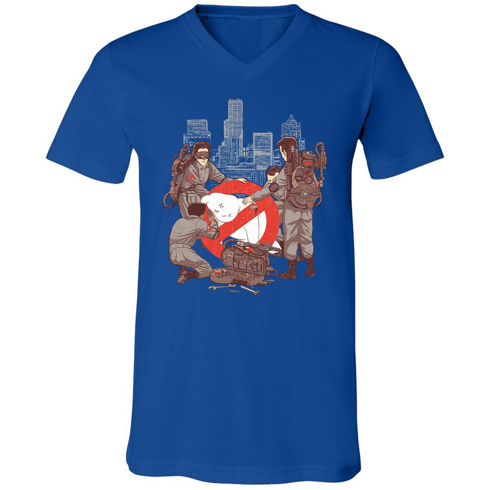 Unisex V-Neck T-Shirt - 3AZ4PVEQ - True Royal - 4