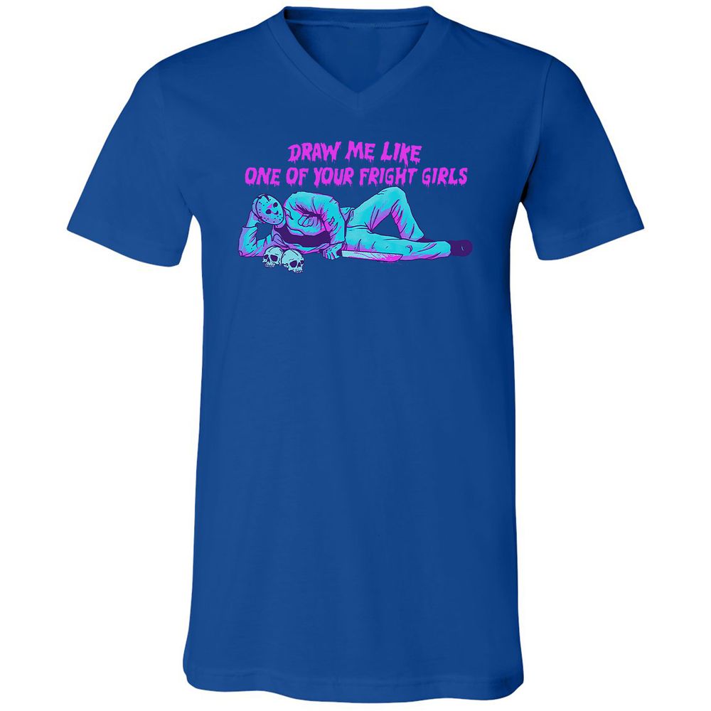 Unisex V-Neck T-Shirt - LEABE1LM - True Royal - 4
