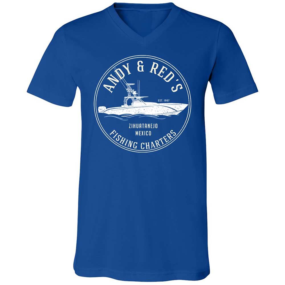Unisex V-Neck T-Shirt - UP7ZFRMP - True Royal - 4