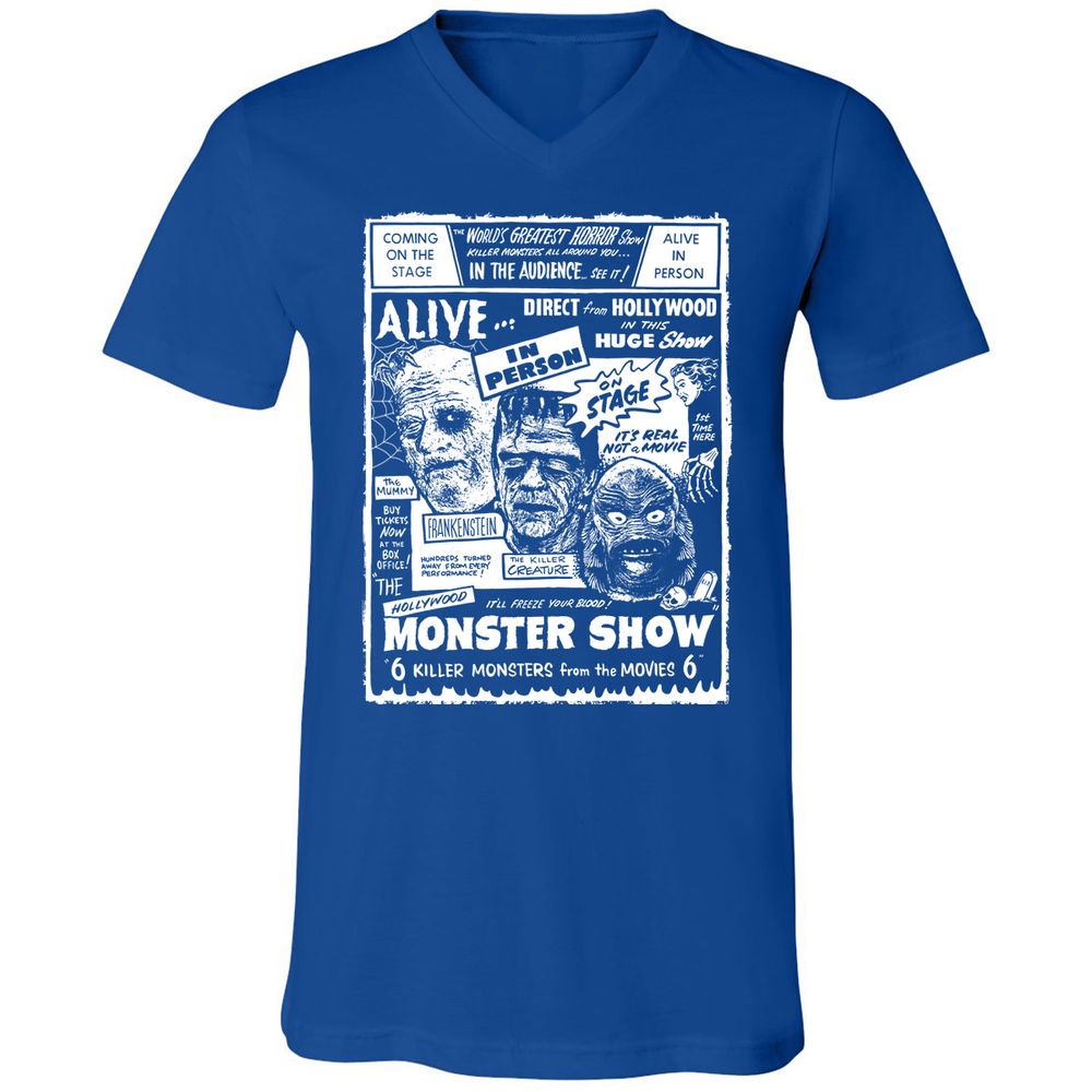 Unisex V-Neck T-Shirt - KCURS8MW - True Royal - 4