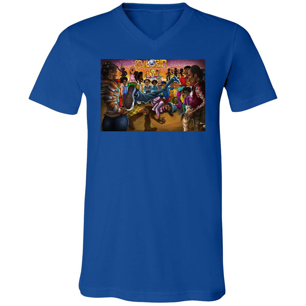 Unisex V-Neck T-Shirt - F7JFF4ZY - True Royal - 4