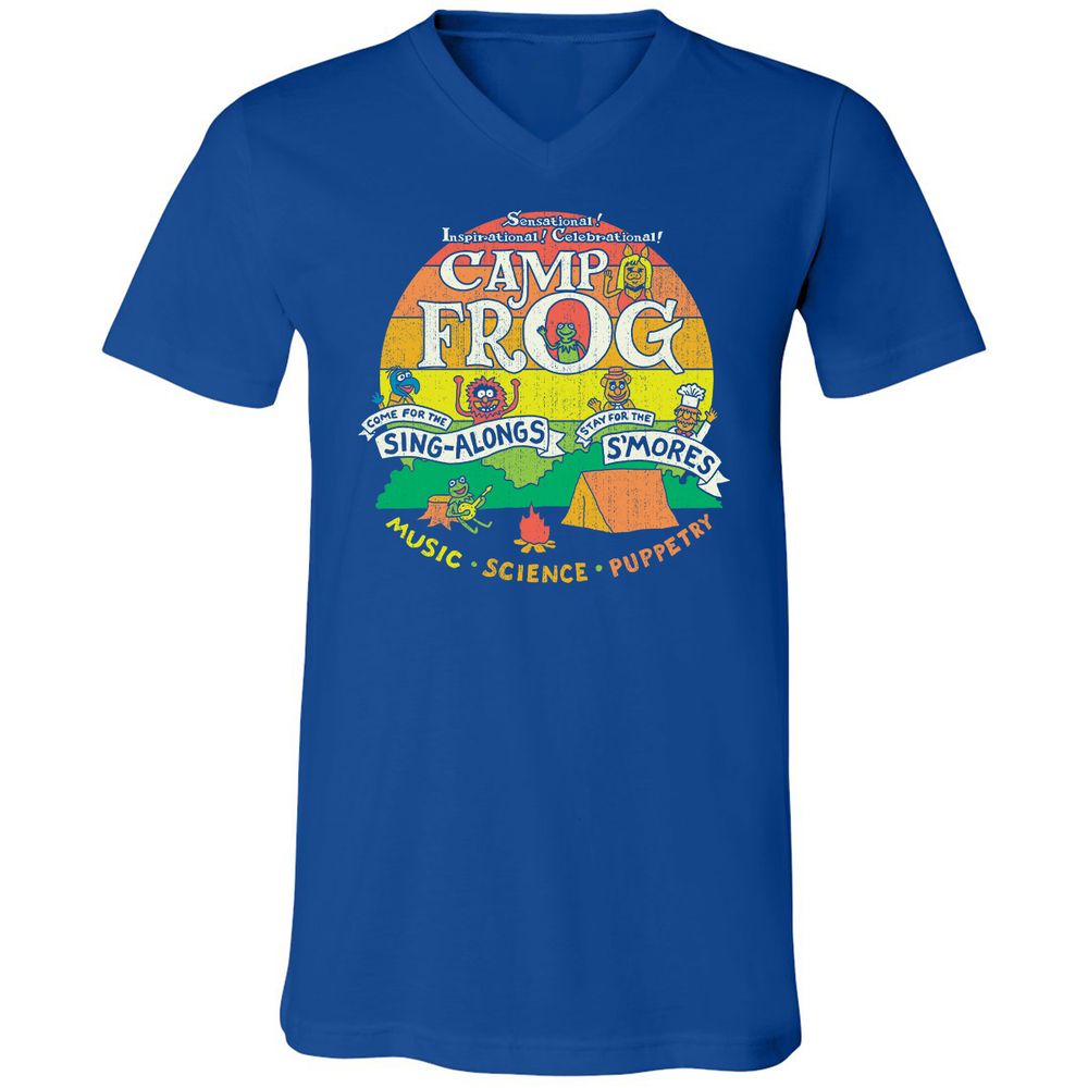 Unisex V-Neck T-Shirt - VRPUWMZB - True Royal - 4