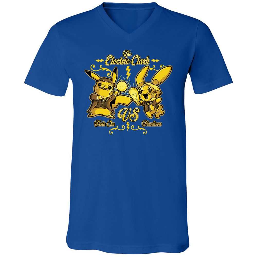 Unisex V-Neck T-Shirt - QWFGCXPK - True Royal - 4