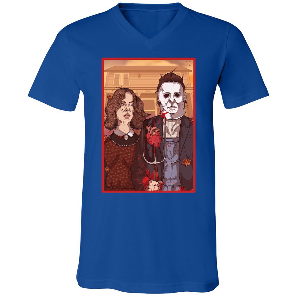 Unisex V-Neck T-Shirt - 6GFF19ZQ - True Royal - 4