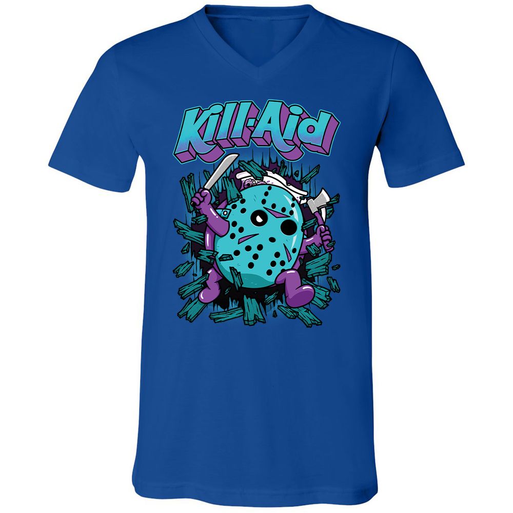 Unisex V-Neck T-Shirt - QASJDGSZ - True Royal - 4