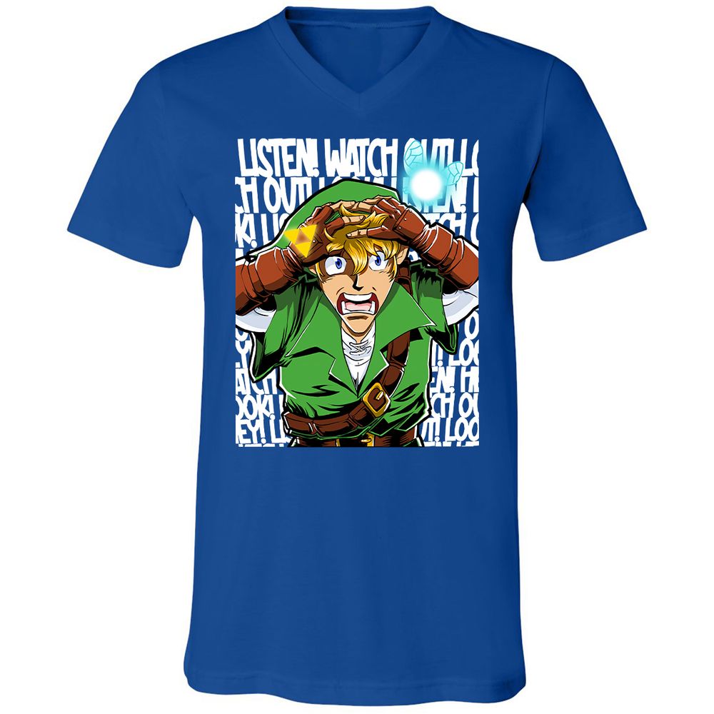 Unisex V-Neck T-Shirt - EY6E5ZQP - True Royal - 4