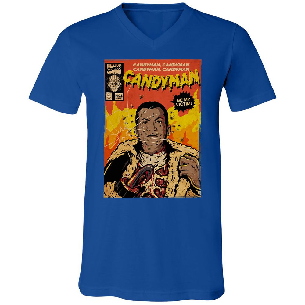 Unisex V-Neck T-Shirt - BKH4T9YG - True Royal - 4