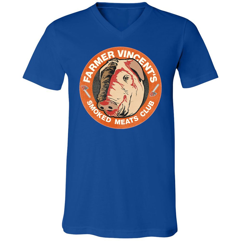 Unisex V-Neck T-Shirt - N86UGHQP - True Royal - 4