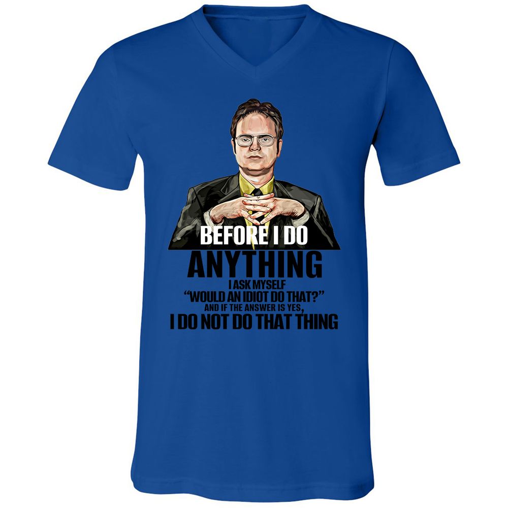 Unisex V-Neck T-Shirt - MZD6N9HQ - True Royal - 4