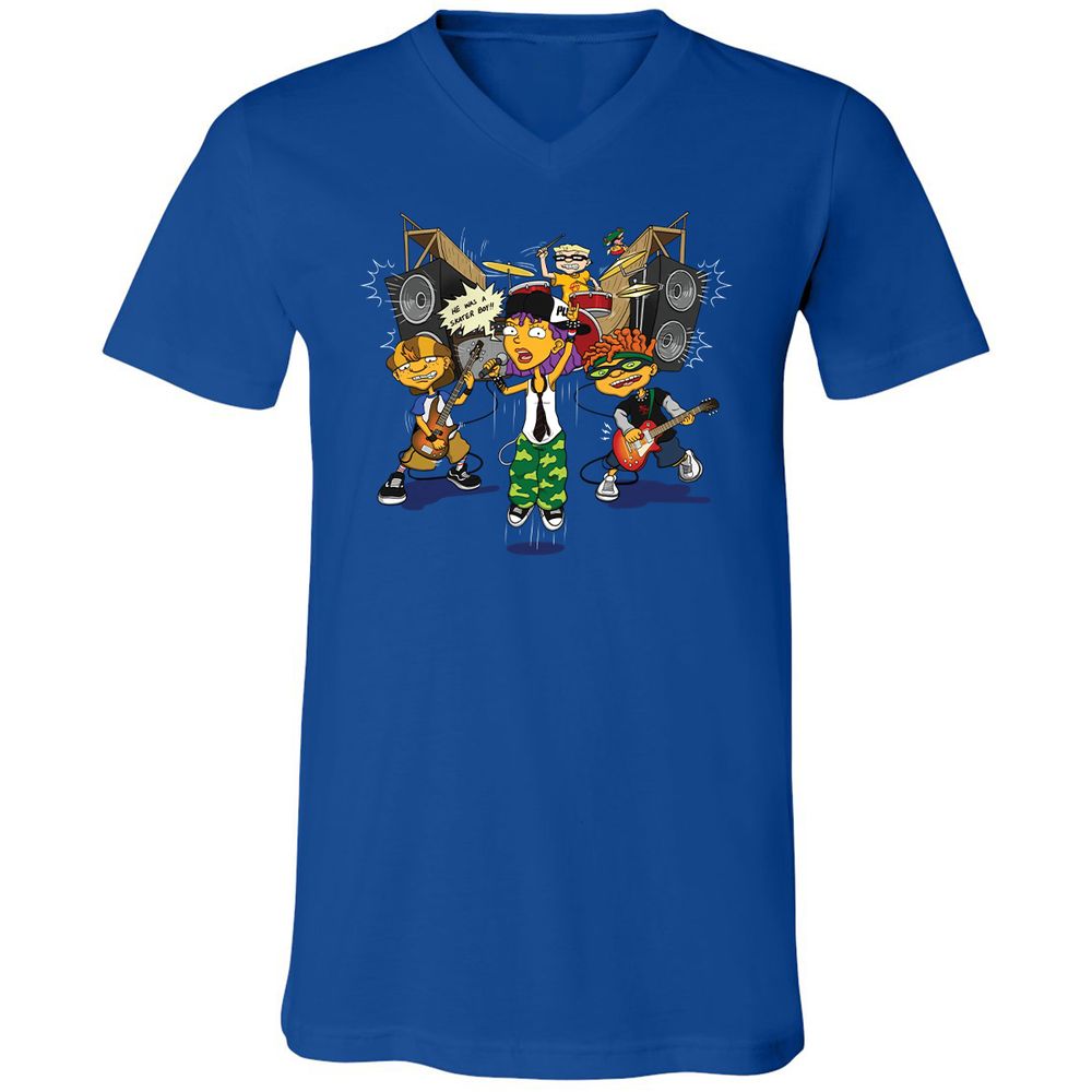 Unisex V-Neck T-Shirt - J887L9YZ - True Royal - 4