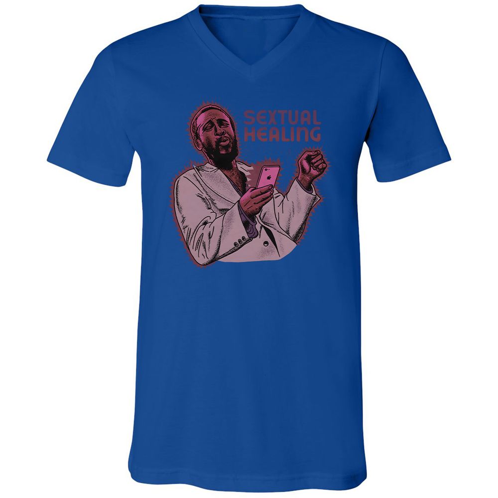 Unisex V-Neck T-Shirt - NC1REZ92 - True Royal - 4
