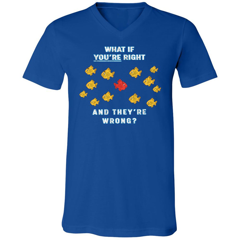 Unisex V-Neck T-Shirt - E7SCPC8Z - True Royal - 4