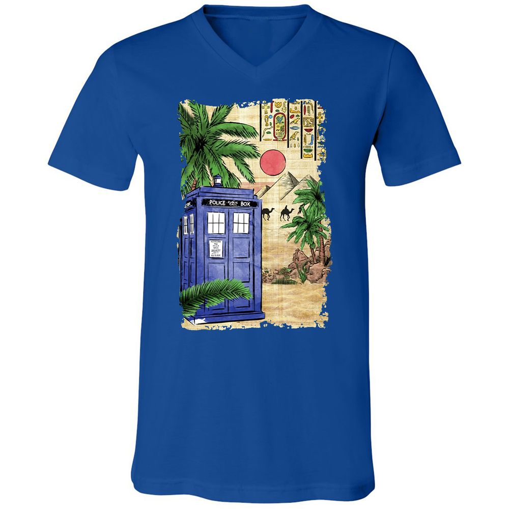 Unisex V-Neck T-Shirt - 5MP4BHL2 - True Royal - 4