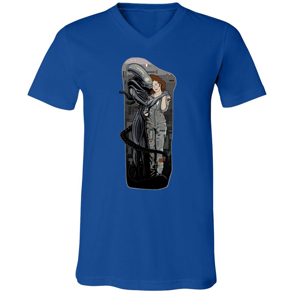 Unisex V-Neck T-Shirt - R4KUAQ4D - True Royal - 4