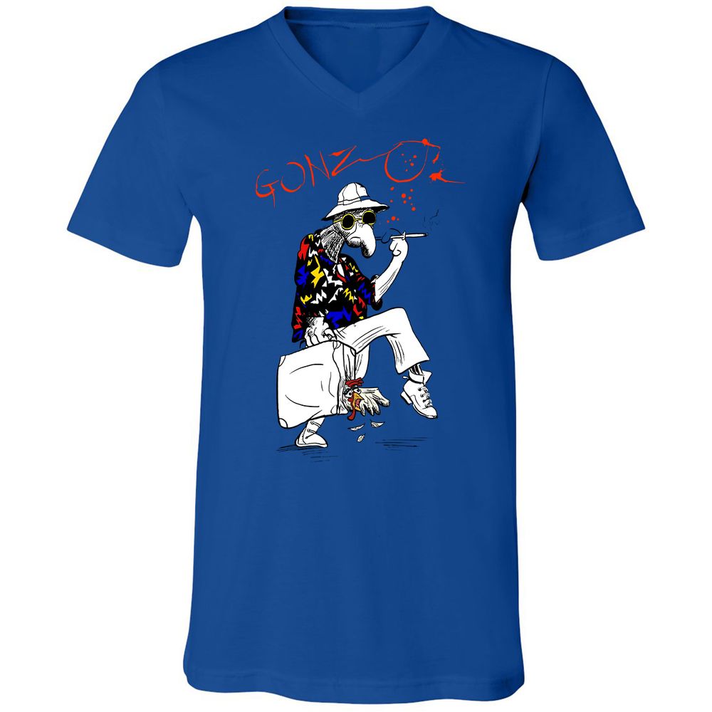 Unisex V-Neck T-Shirt - RSTPRZFC - True Royal - 4