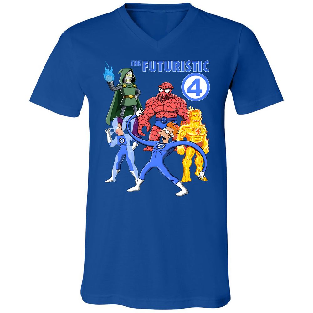 Unisex V-Neck T-Shirt - RVLHGJ8G - True Royal - 4