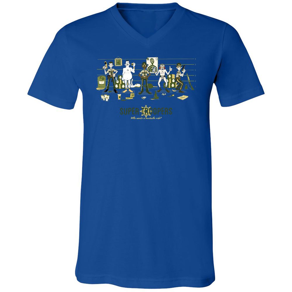 Unisex V-Neck T-Shirt - J8RQCGG5 - True Royal - 4