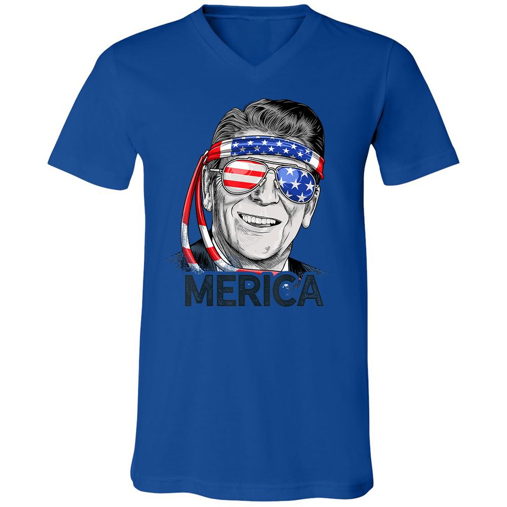 Unisex V-Neck T-Shirt - L1X8JY6Y - True Royal - 4