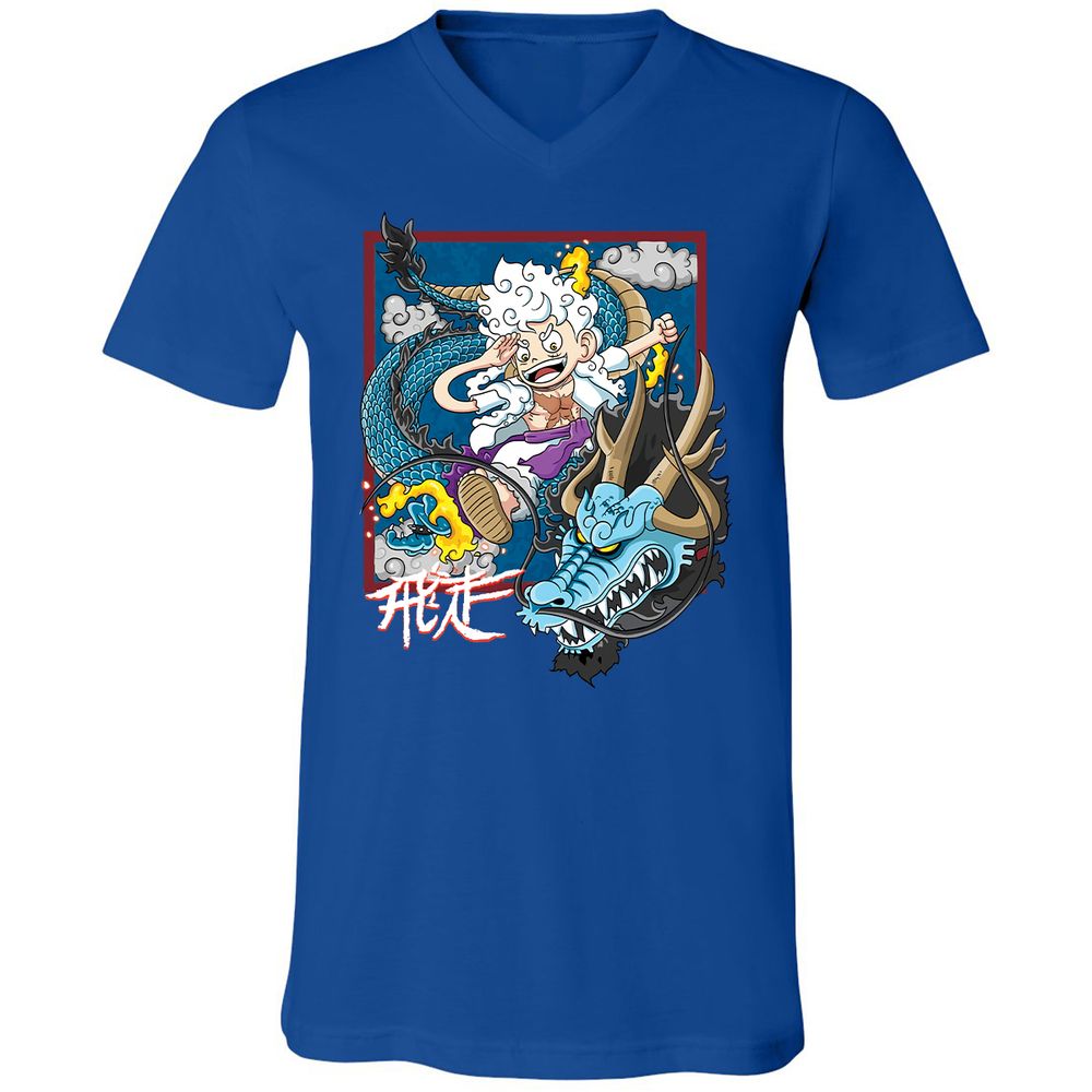 Unisex V-Neck T-Shirt - GQECQN2B - True Royal - 4