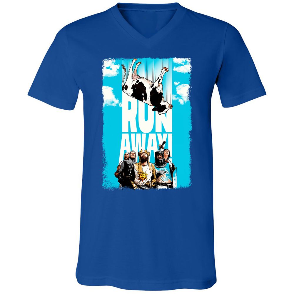 Unisex V-Neck T-Shirt - HV4JJQPW - True Royal - 4